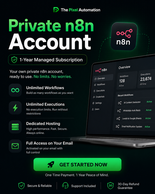 Private n8n Yearly Subscription (First Check. Then Pay)