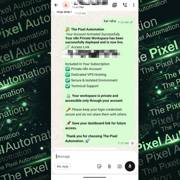 Account activation screenshot