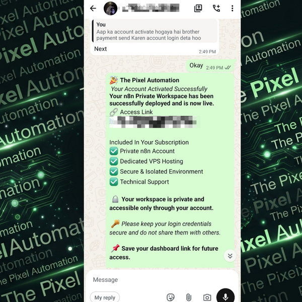 Account activation screenshot