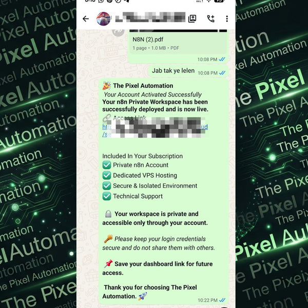 Account activation screenshot
