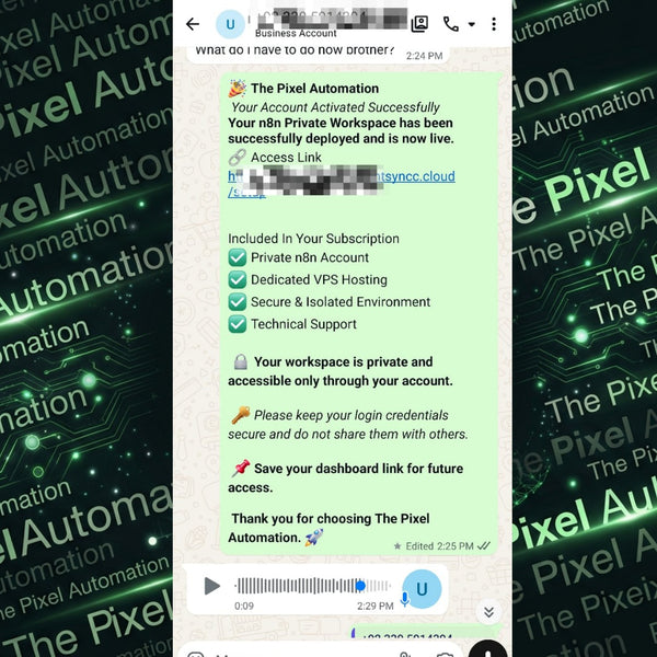 Account activation screenshot